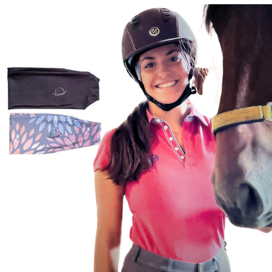 Equestrian Headbands Designed to Wick Moisture and Protect Hair Under Helmets, for Horseback Riding, Biking, and Securing Ear Buds