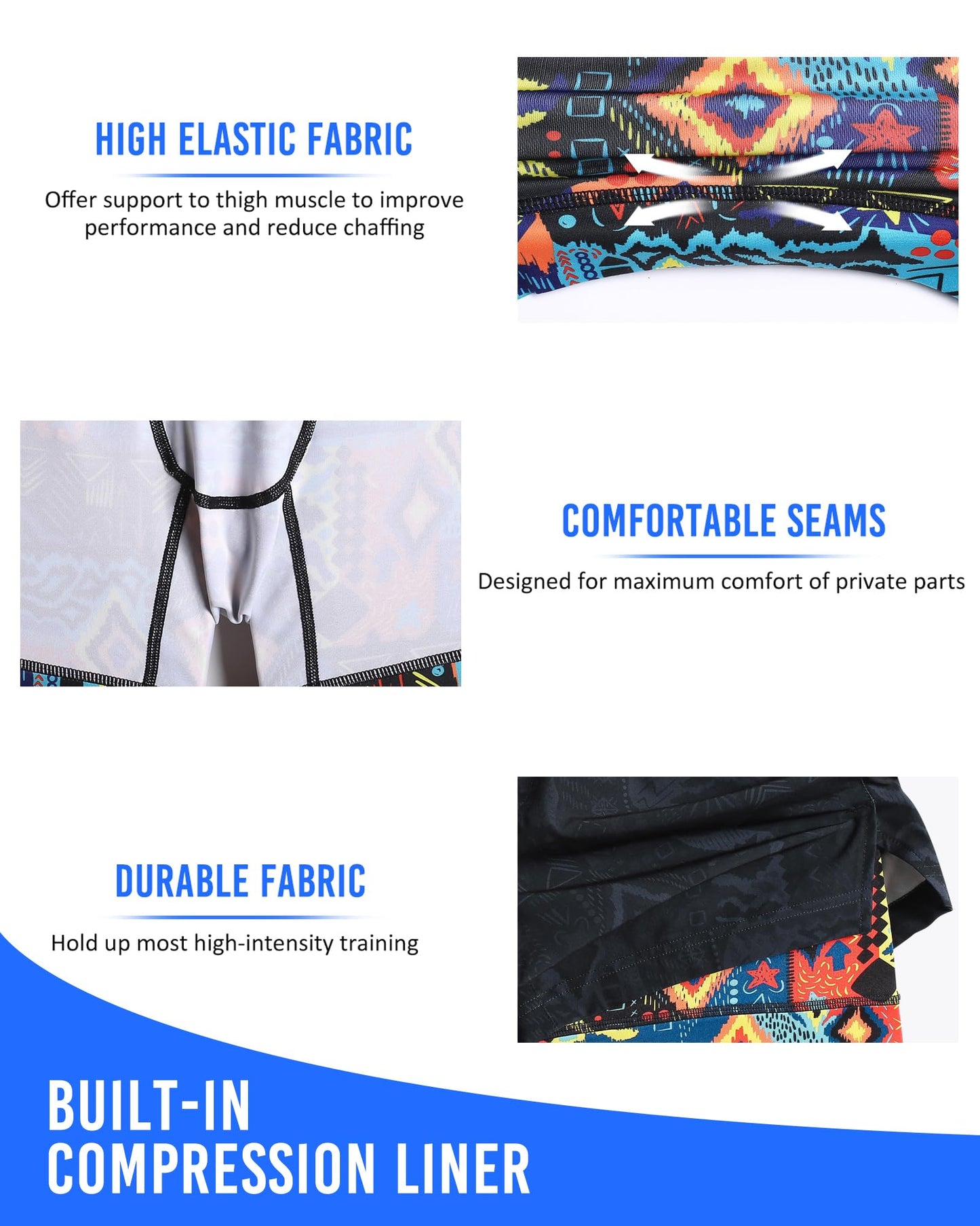 maamgic Mens 5" Gym Running Shorts for Men 2 in 1 Quick Dry Workout Athletic Shorts Totem Gray Large