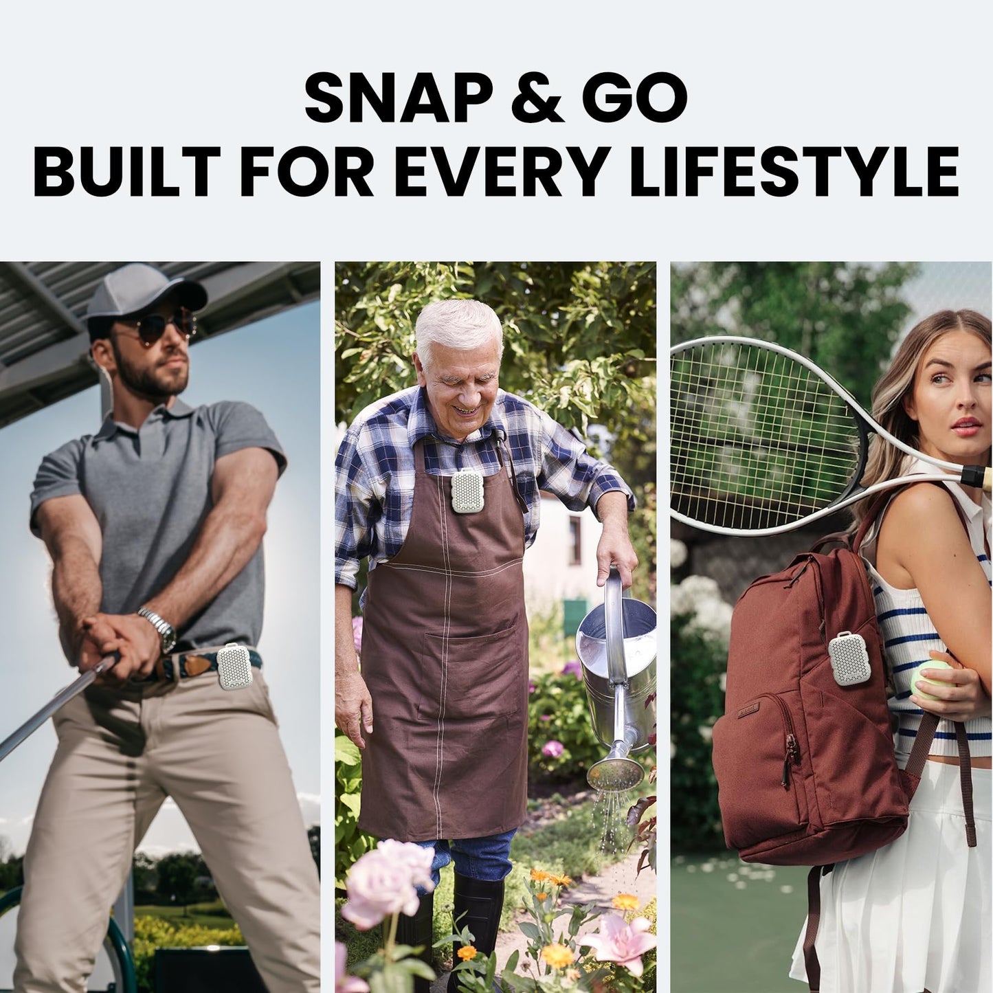 INSMY Wearable Bluetooth Speakers,IP67 Waterproof,Clip-On Portable Small Personal Speaker/Clean Sound/Stereo Pair/Wireless 5.4/ENC Built-in Mic/Lightweight for Outdoor Golf Work Pool (White)