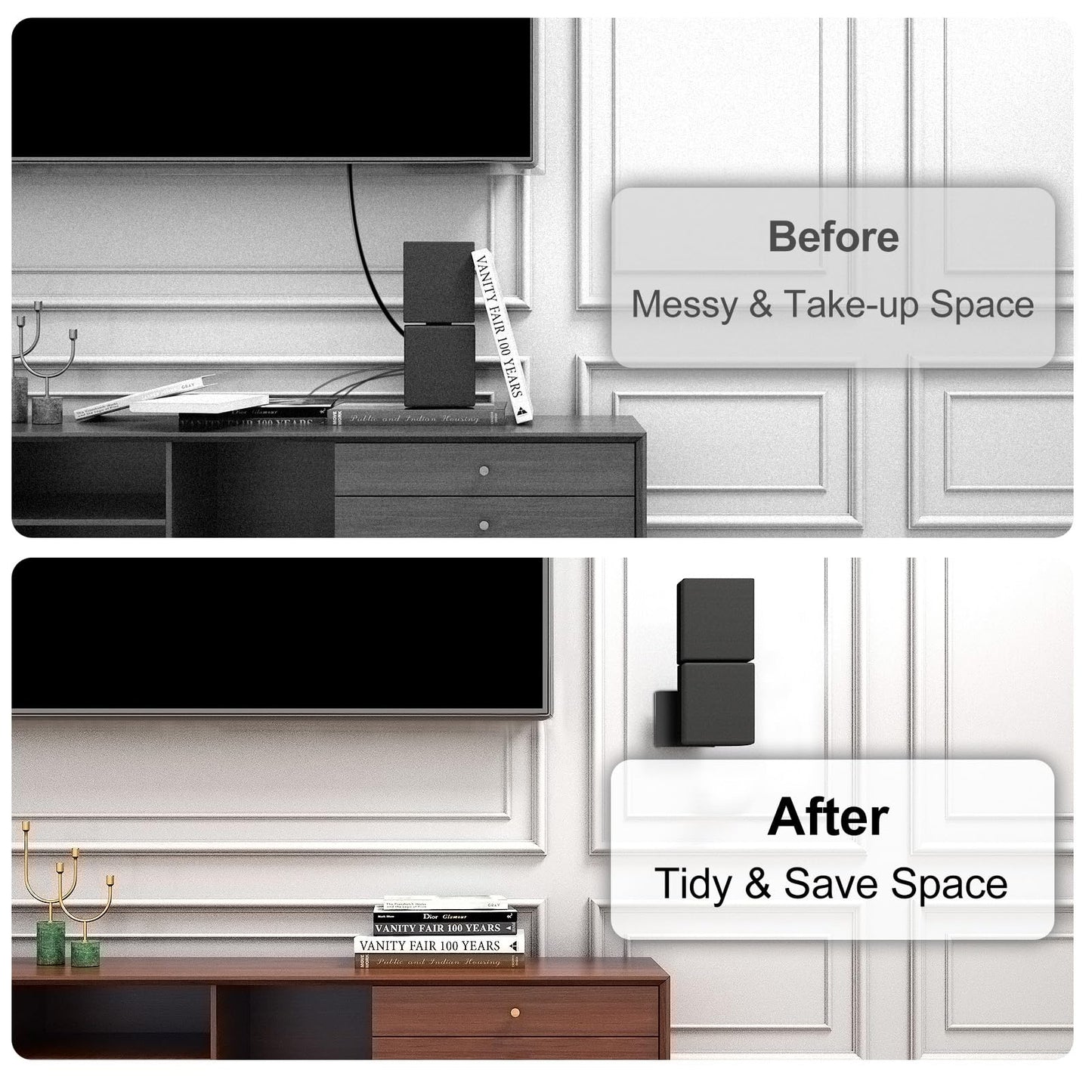 Speaker Wall Mount and Ceiling Mount for Bose UB-20, UB-20 & WB-50 Series II Surround Sound Speaker Mounting Bracket Compatible with Bose CineMate Lifestyle Tilt & Swivel Adjustable up to 180°,Black