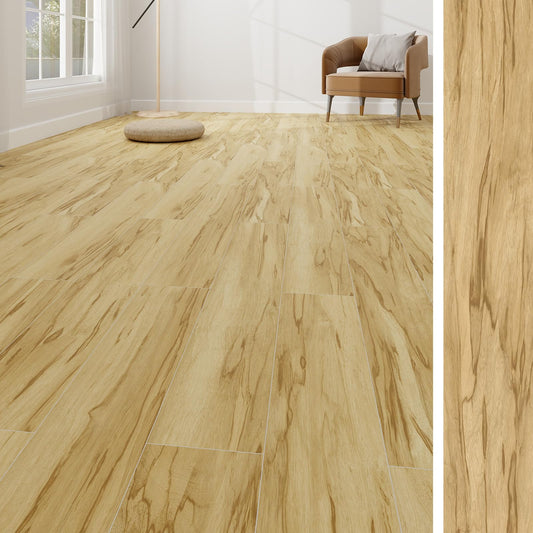 MULGREAT Peel and Stick Floor Tile, 54 Sq.Ft 36 Pieces 36"x6" Long Vinyl Flooring, 1.5mm Thick Waterproof Heavy Duty Wood Floorings for Bedroom Laundry Kitchen, Hickory