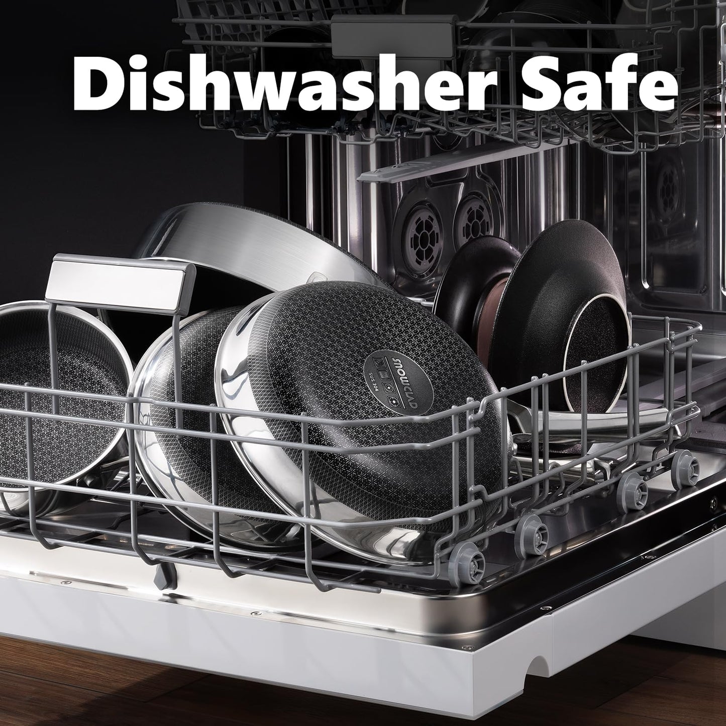 OATOFP Non Stick Frying Pans with lid, 12 inch Hybrid Frying Pans Nonstick,non stick Stainless Steel Skillets, Dishwasher and Oven-Safe Chef Pan, Induction Compatible Cooking Pan, PFOA Free Cookware