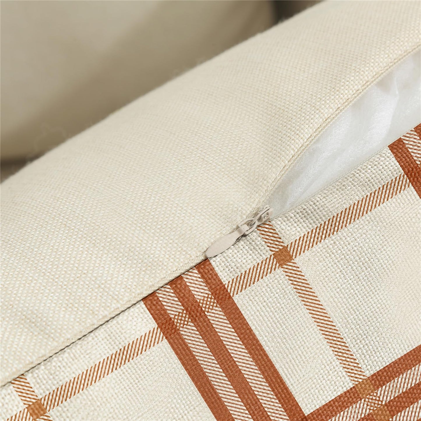 KISVODS Fall Pillow Covers 18x18 Thanksgiving Farmhouse Decorations Maple Leaf Pumpkin Outdoor Fall Decor Throw Pillow Covers Orange Plaid Autumn Harvest Cushion Case for Sofa Couch Set of 4