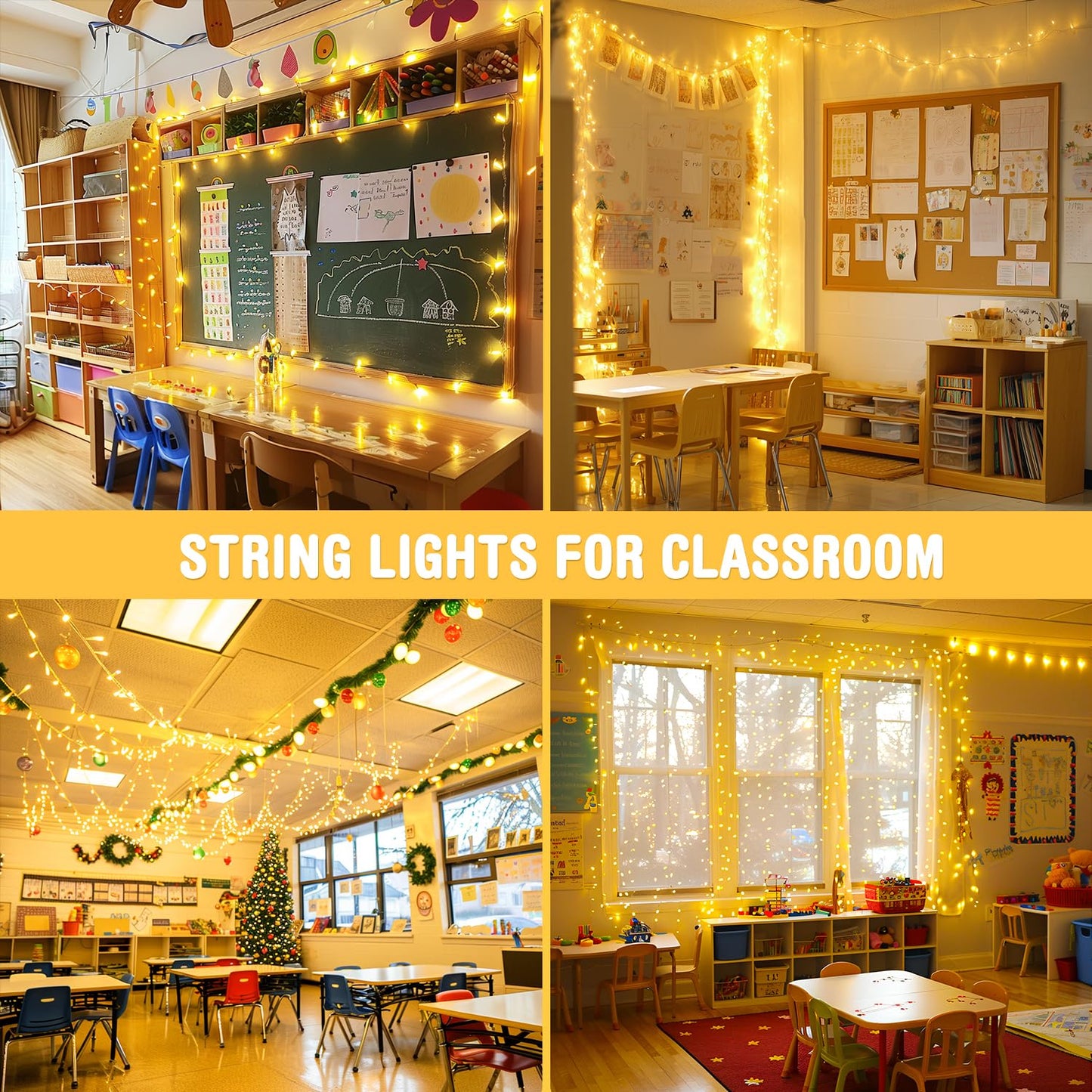 JMEXSUSS 2 Pack Battery Operated String Lights with Remote Outdoor Indoor, Total 66ft 200 LED Twinkle Fairy Lights Battery Operated for Classroom Bedroom Tree Party Wedding Christmas Decor(Warm White)