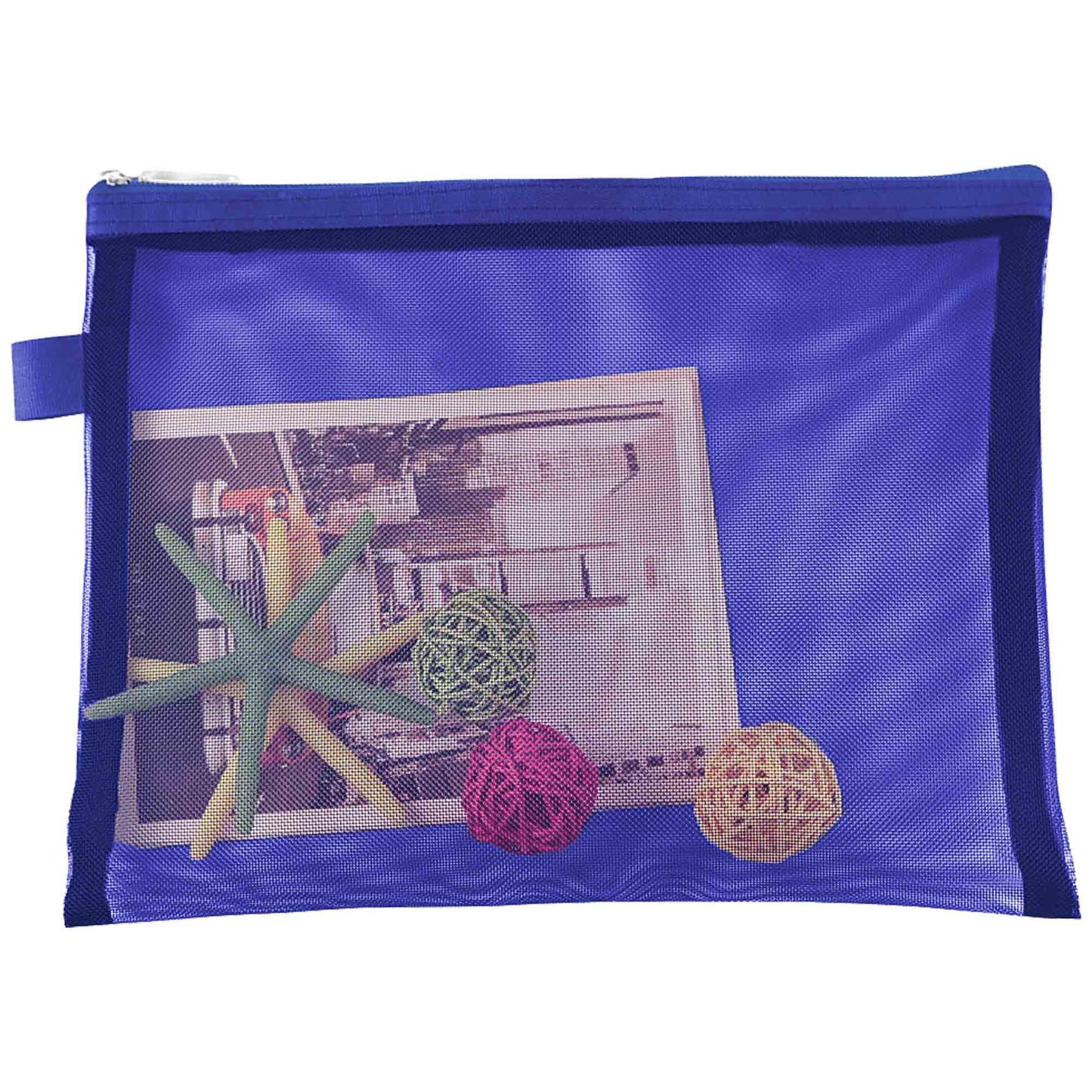 Topfinder Clear Cosmetic Bags Zip Makeup Mesh Bags Pencil Case Pouch Travel Toiletry Kit Set Storage Case ((6A+5A)*3 Dark Blue)