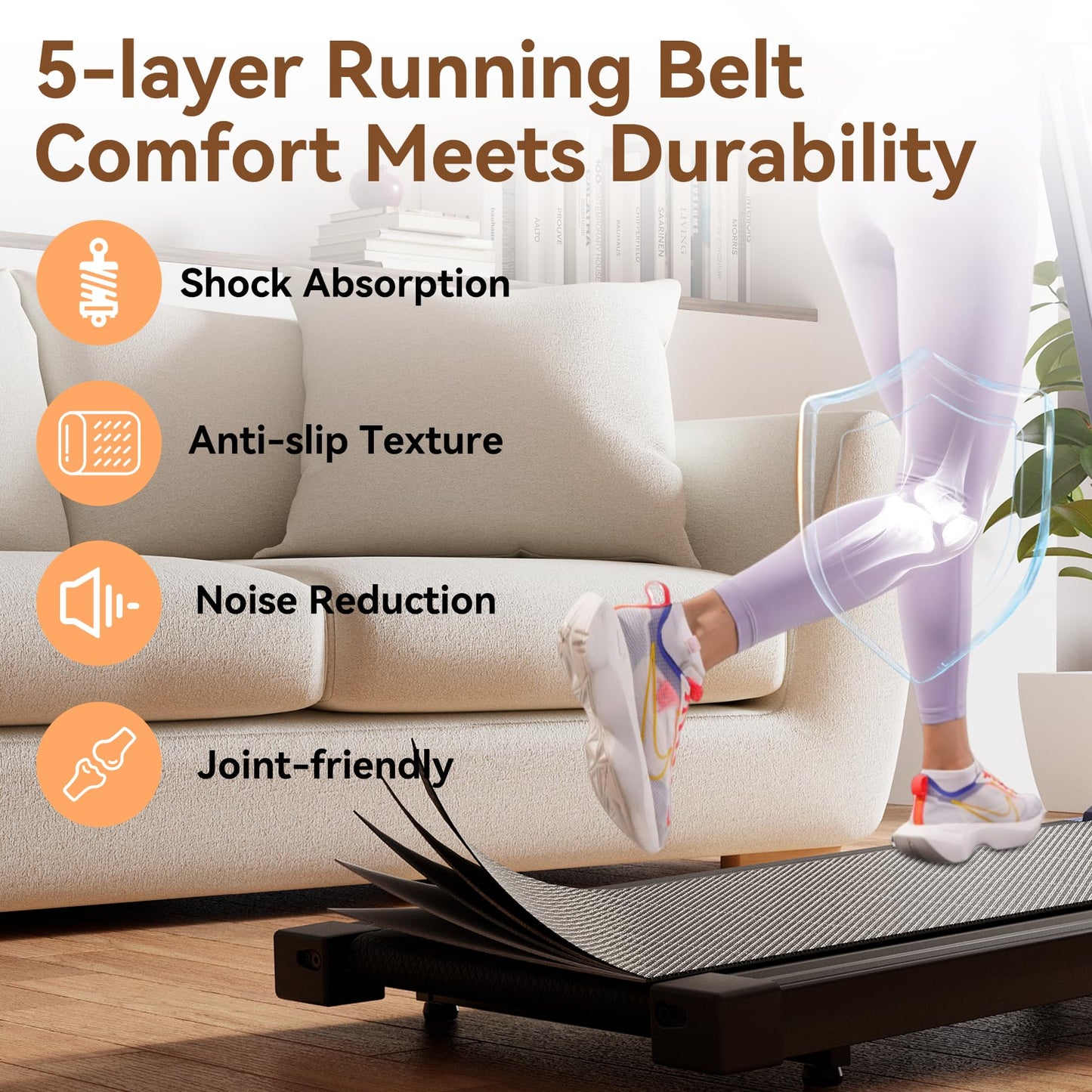 4-in-1 Treadmills for Home with Incline and Handles, Folding Treadmill Running Machine for Small Spaces 300 LB 3.0 HP 7.5 MPH Foldable Treadmill with Smart APP