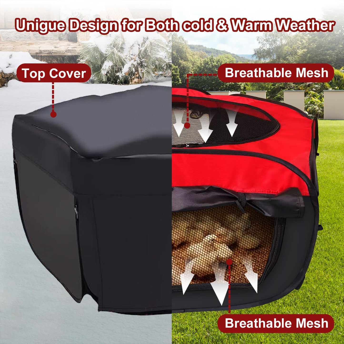 Chick Brooder Box, Chicken Brooder, Chicken House,Pop-Up Baby Chicken Pen Supplies Brooding Up to 15 Baby Chicks,Upgrade Double Door Brooder Box Starter Kit for Chick,Duck and Quail