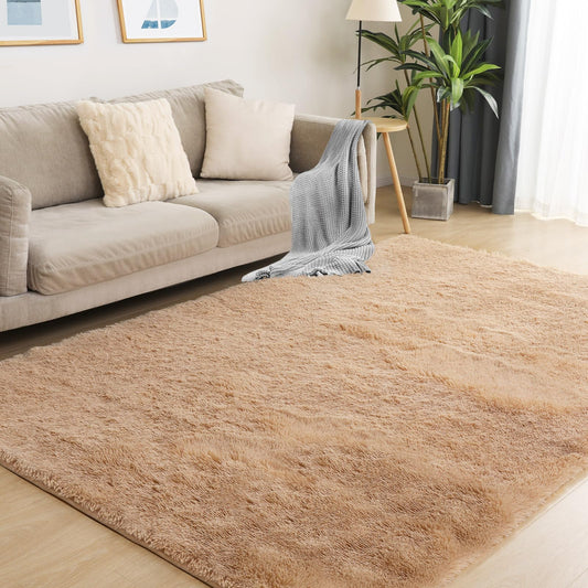 Puremy Luxury Area Rug, 6x9 Rugs for Living Room, Ultra Soft Rugs for Bedroom, Non-Slip Indoor Carpet for Nursery, Kids Room, Playroom, Home Decor, Camel