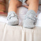 Burt's Bees Baby Unisex Baby, Boys Girls Quilted Booties, 100% Organic Cotton, Heather Grey 0-3 Months