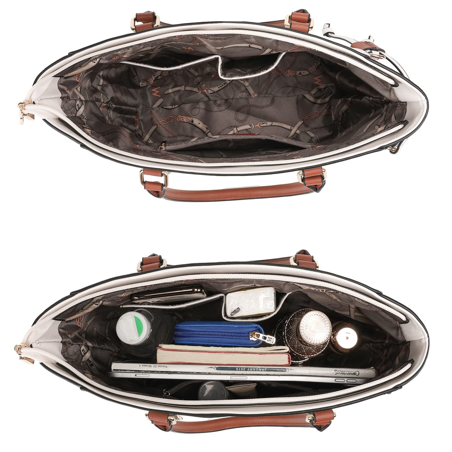 Montana West 3PCS Purses for Women Tote Bag and Wallet Set Shoulder Satchel Crossbody Bags Leather Handbag for Gift Travel Casual Work MWC3-C032WABR