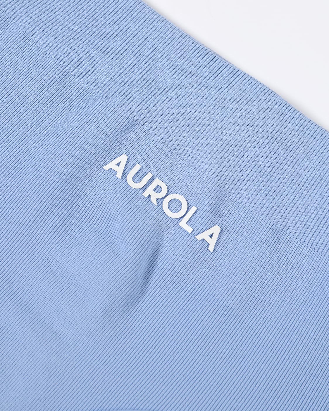 AUROLA Impressive Collection Workout Shorts for Women,High Waisted V-Shape Seam Gym Embossed Logo Athletic Fitness Short(Airy Blue,XS)