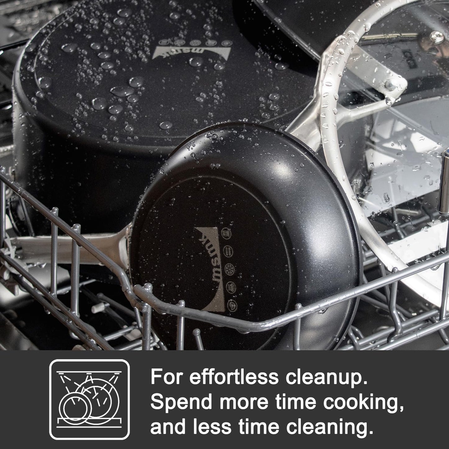 MsMk 7 inch Small Nonstick Frying Pan with Lid, Non stick Egg Omelet Skillet, PFAS & PFOA Free Non-Toxic, Induction Skillet, Oven Safe to 700°F Pan for Cooking, Dishwasher Safe