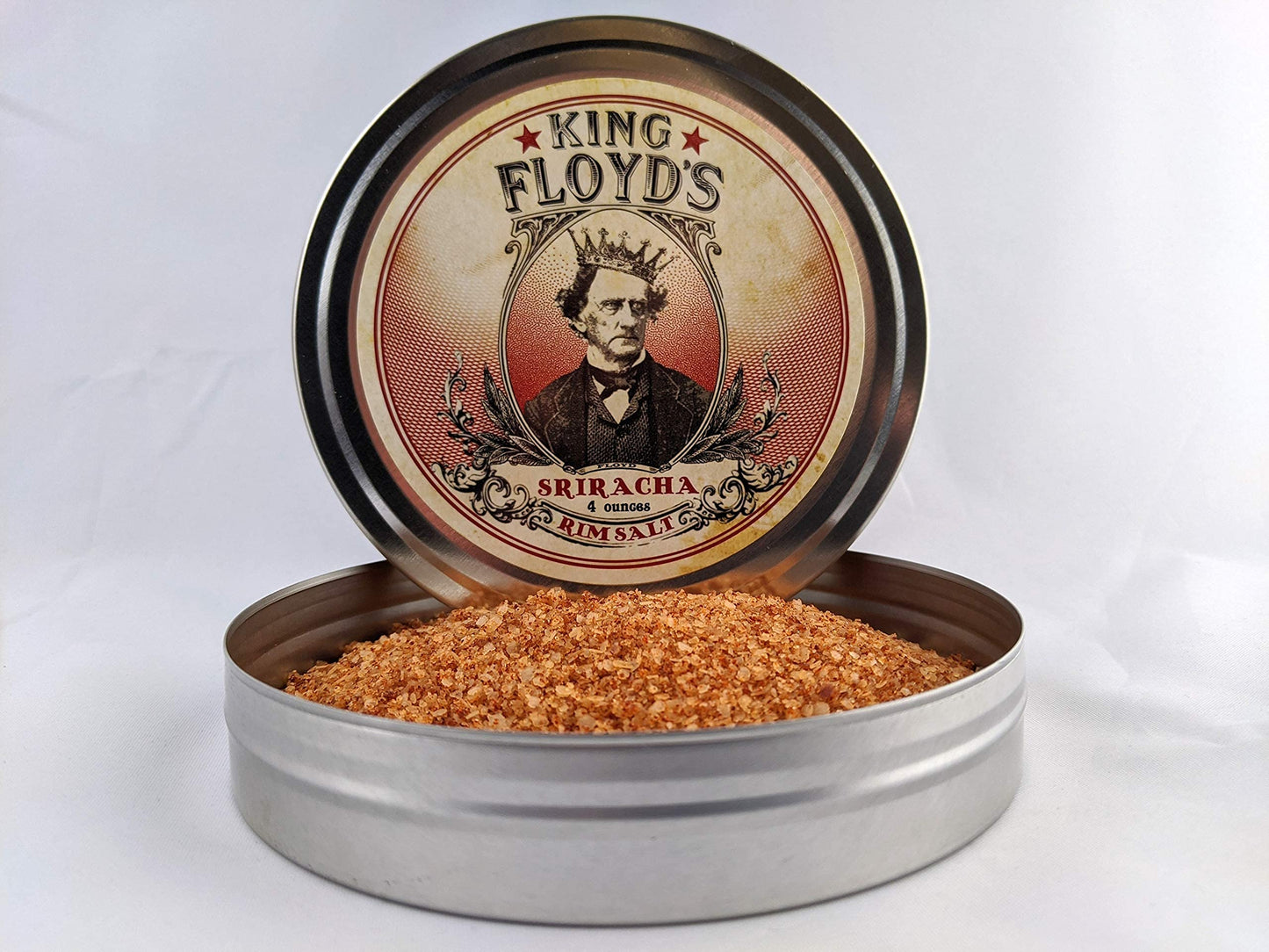 King Floyd's Sriracha Blend Rimming Salt, A+ Blend of Spices and Salt, Dress up your Margaritas and Palomas and kick it up a notch with this Beautiful and Delightful Addition, 4.0 oz Tin