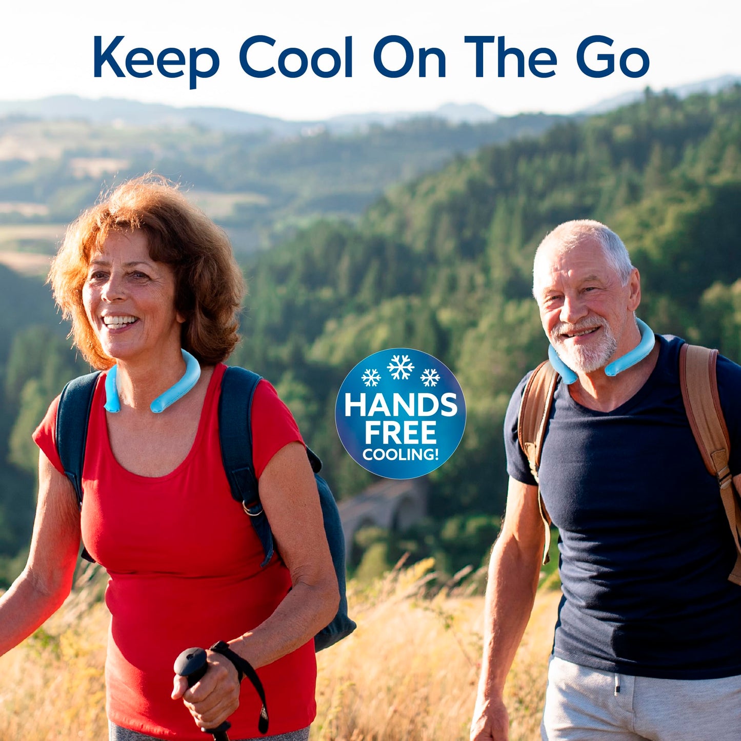 Arctic Air Neck Chill, Neck Cooling Tube, Hands Free Cooling, Quick Freeze Gel, Wearable Body Coolers for Hot Weather, Reusable, Adjustable Fit, 3 Pack