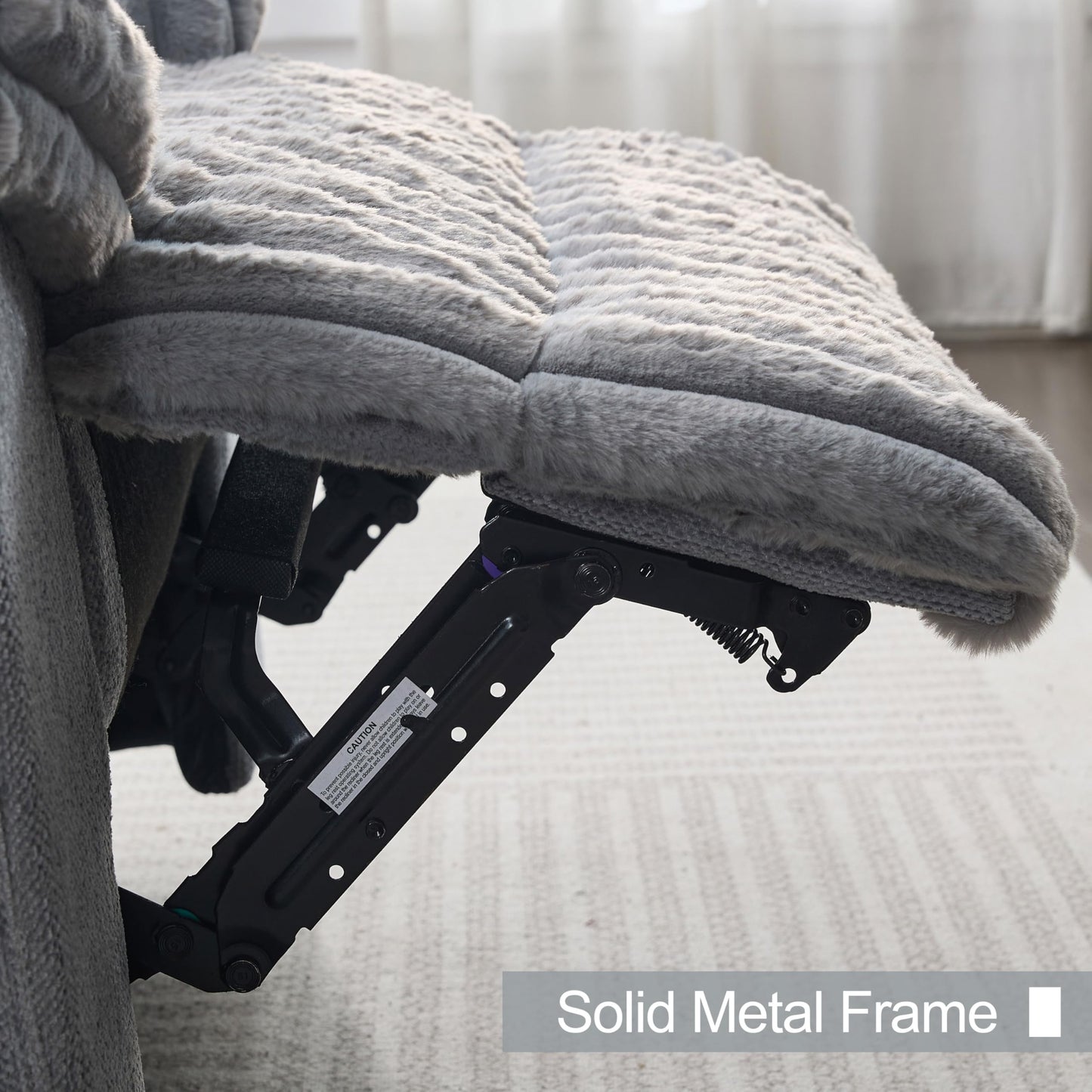 Oversized Power Recliner Chair for Adults, 42" Wide Electric Reclining Chair with USB Port, Faux Fur Overstuffed Single Recliner Chairs for Living Room/Bedroom/Office