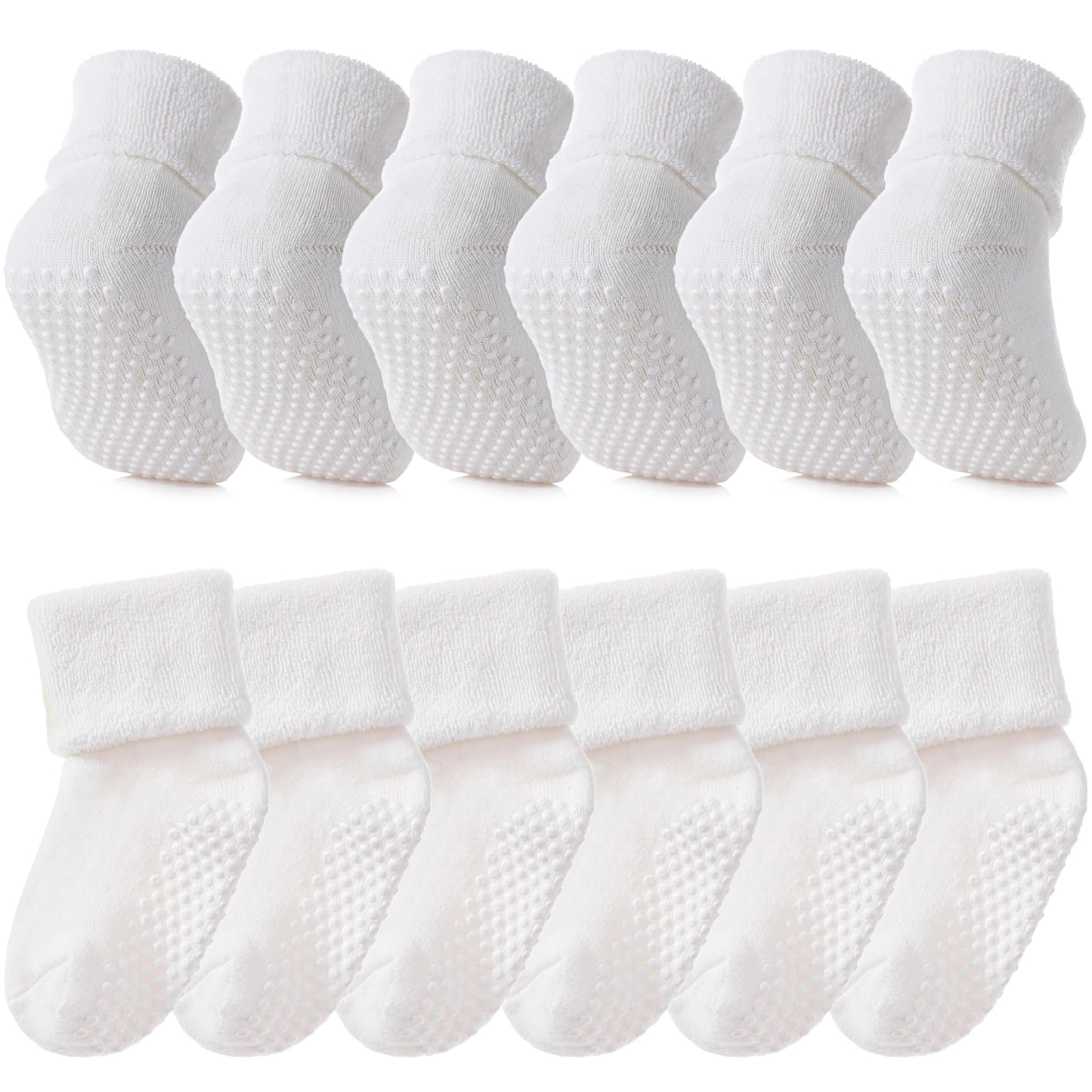 SDBING Baby Boys Girls Grips Socks Infant Toddlers Kids Non Slip Warm Thick Cotton Ankle Crew Socks with Grippers