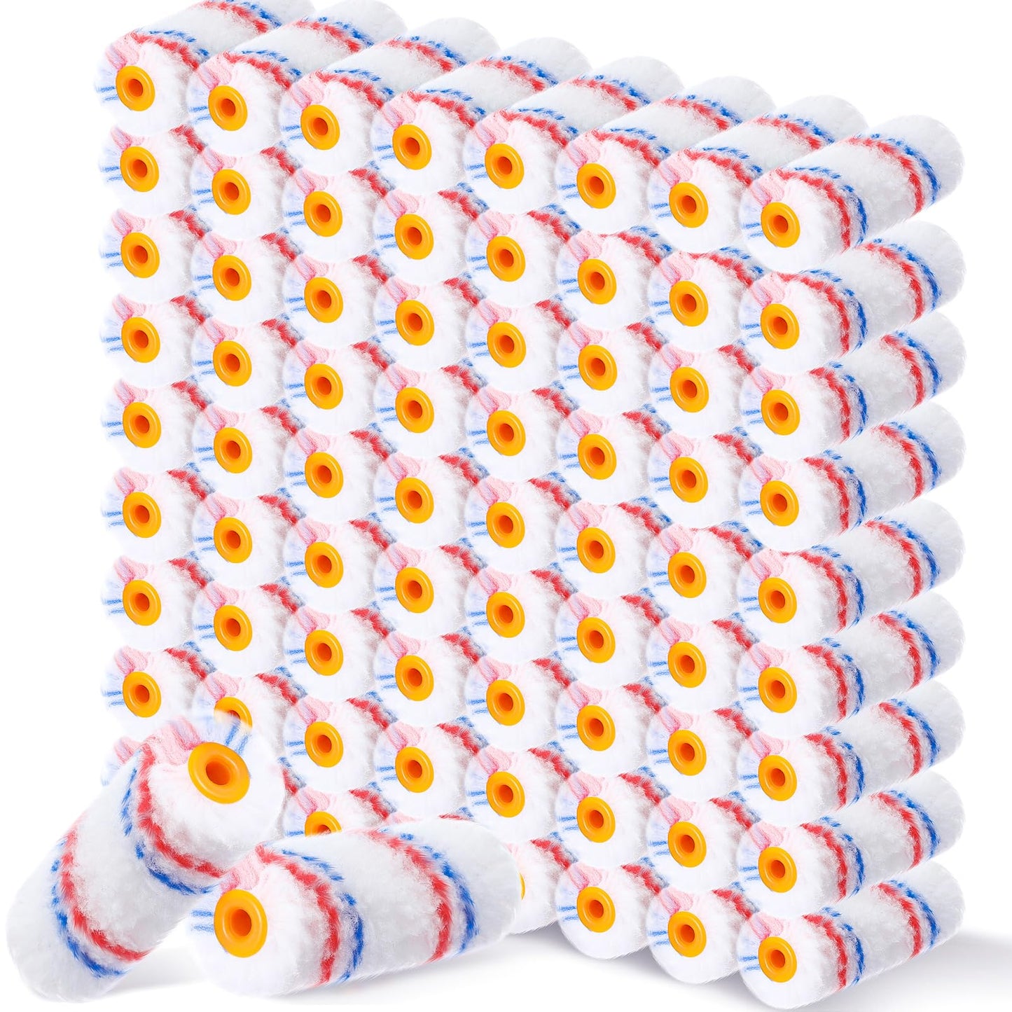 Leumoi 200 Pcs 4 Inch Mini Paint Roller Bulk Small Microfiber Roller Cover 1/2" Nap for Paint Brush for House Painting Supplies DIY Craft Home Wall Repair Tool Kit Set(Yellow)