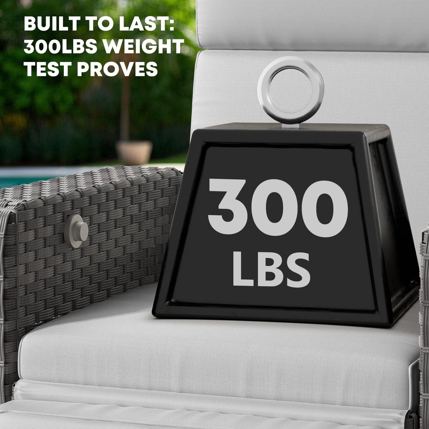 Outdoor Recliners Set of 2 - Wicker Patio Reclining Chairs with Flip-Up Side Table, 150° Lay-Flat Position, Extended Footrest & Removable Gray Olefin Cushions