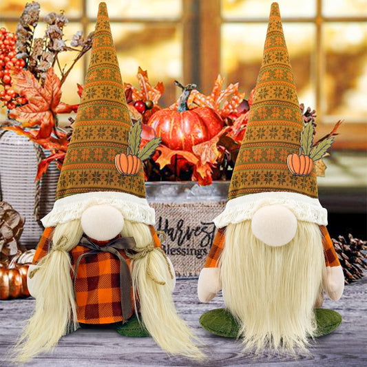Lovinland Fall Decor - Fall Decorations for Home - Cute Thanksgving Gnomes Plush Doll for Office, Table, Room, Mantel, Shelf, Porch, Desk, Halloween Table Centerpieces - Thanksgiving Gifts for Women