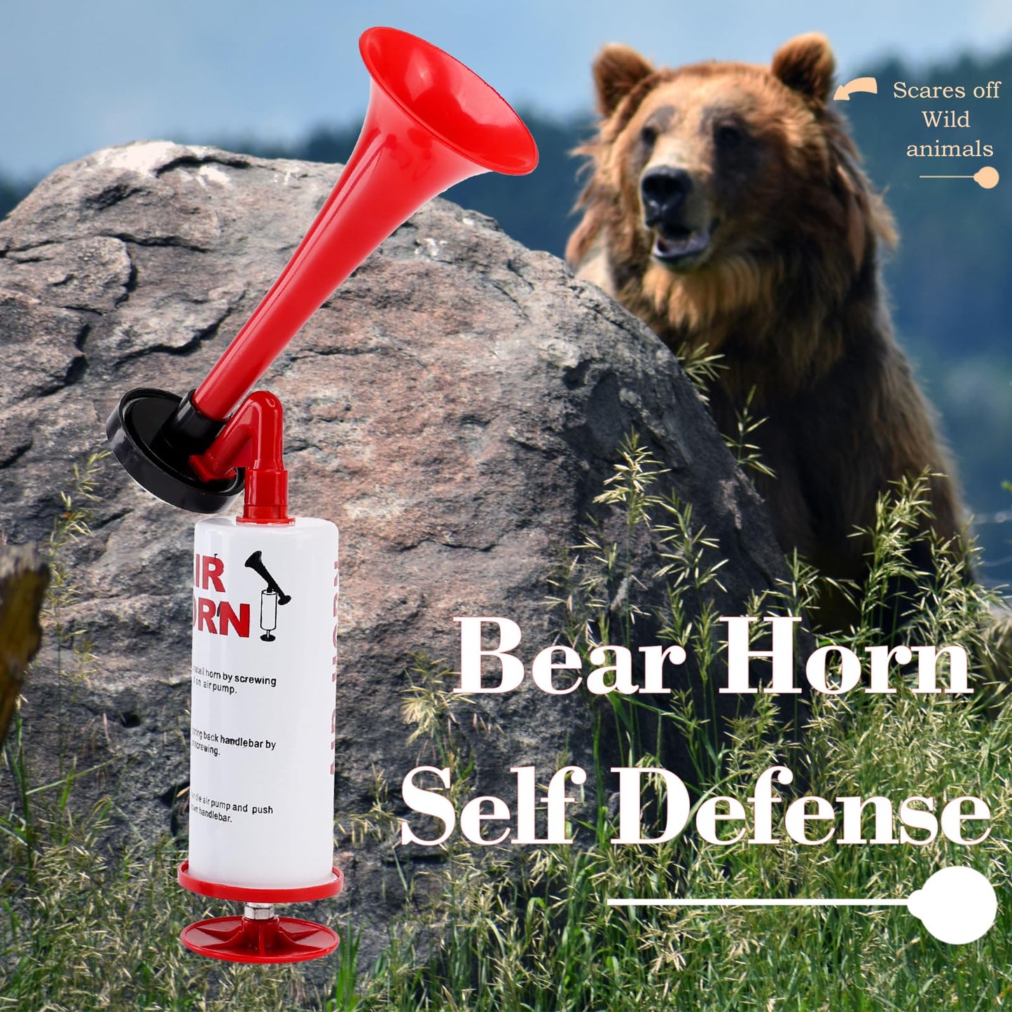 AOLIHAN 4Pcs Handheld Air Horn, Aluminum Portable Handheld Air Pump Horn, Loud Noise Maker Safety Horn for Boats Cars Sporting Events Camping Reusable Eco-Friendly (Handheld air horn 4pcs)