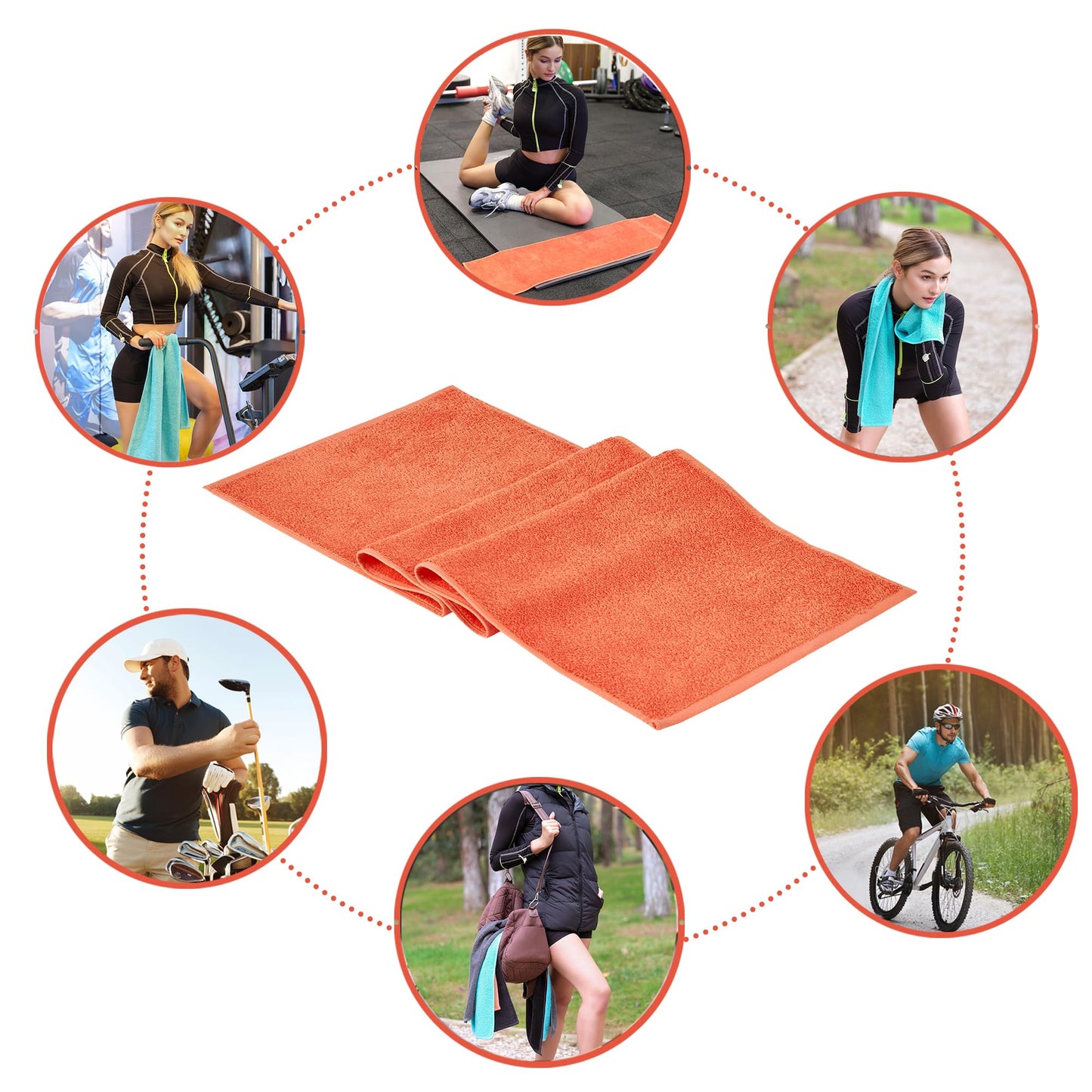 NUKURA 12’’x 40’’ Ultra Soft Bench Towel 1 Piece, High Absorbent 100% Turkish Cotton Towels, 450 GSM, Bulk Orders, Malibu Peach Color, Running, Sweat, Yoga, Burpee Towels