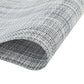 SHACOS Woven Vinyl Placemats Set of 6 Wipe Clean Table Placemats Heat Resistant Wipeable Non Slip Table Mats Indoor Outdoor, Gray White