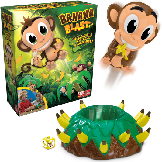 Banana Blast - Pull The Bananas Until The Monkey Jumps Game - Includes a Fun Colorful 24pc Puzzle by Goliath , Green