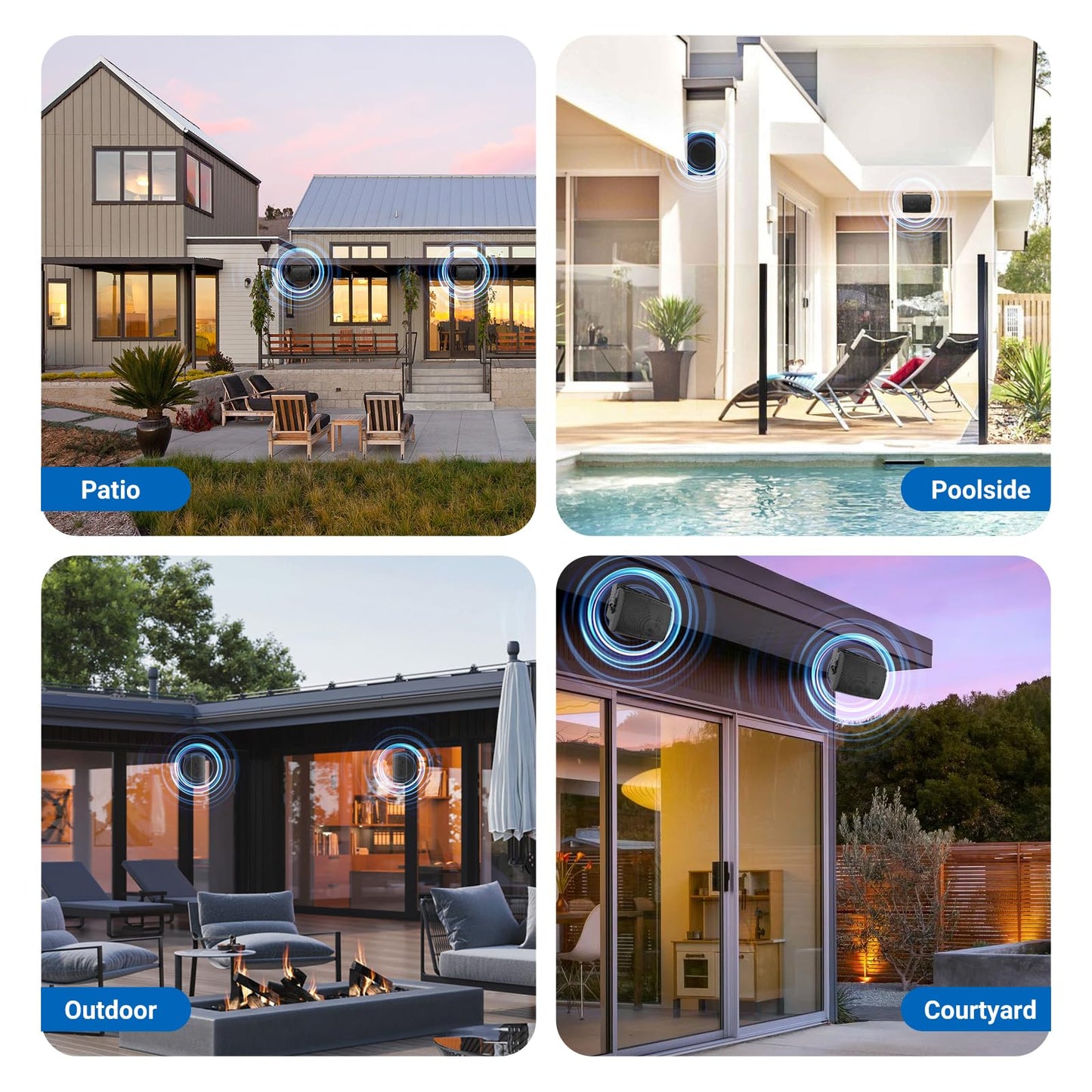 Herdio 5.25 Inches 300 Watts Outdoor Bluetooth Speakers, Bluetooth 5.3,TWS Stereo Paring,Wall Mount Speaker System Waterproof Suitable for Patio Home Poolside Deck Backyard (Pair, Black)