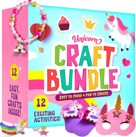 Dan&Darci Unicorn Craft Kit for Girls - 12 Projects - Gifts for Girls - Arts and Crafts for Kids - Toys and Crafts Girl Birthday Gift