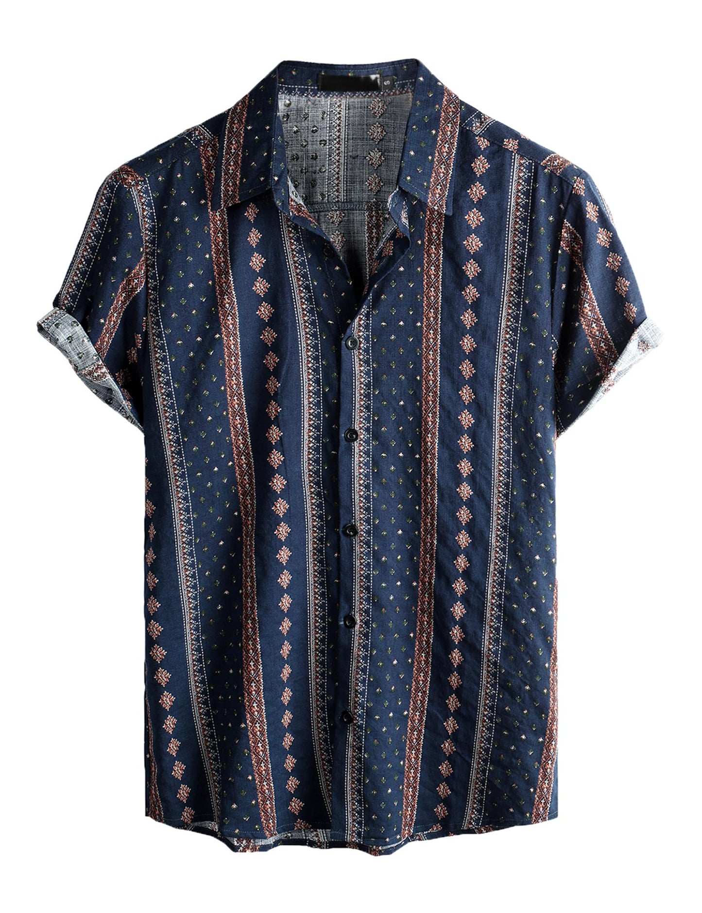 VATPAVE Mens Casual Hawaiian Floral Shirts Short Sleeve Button Down Tropical Shirts Beach Summer Shirts X-Large Navy Blue