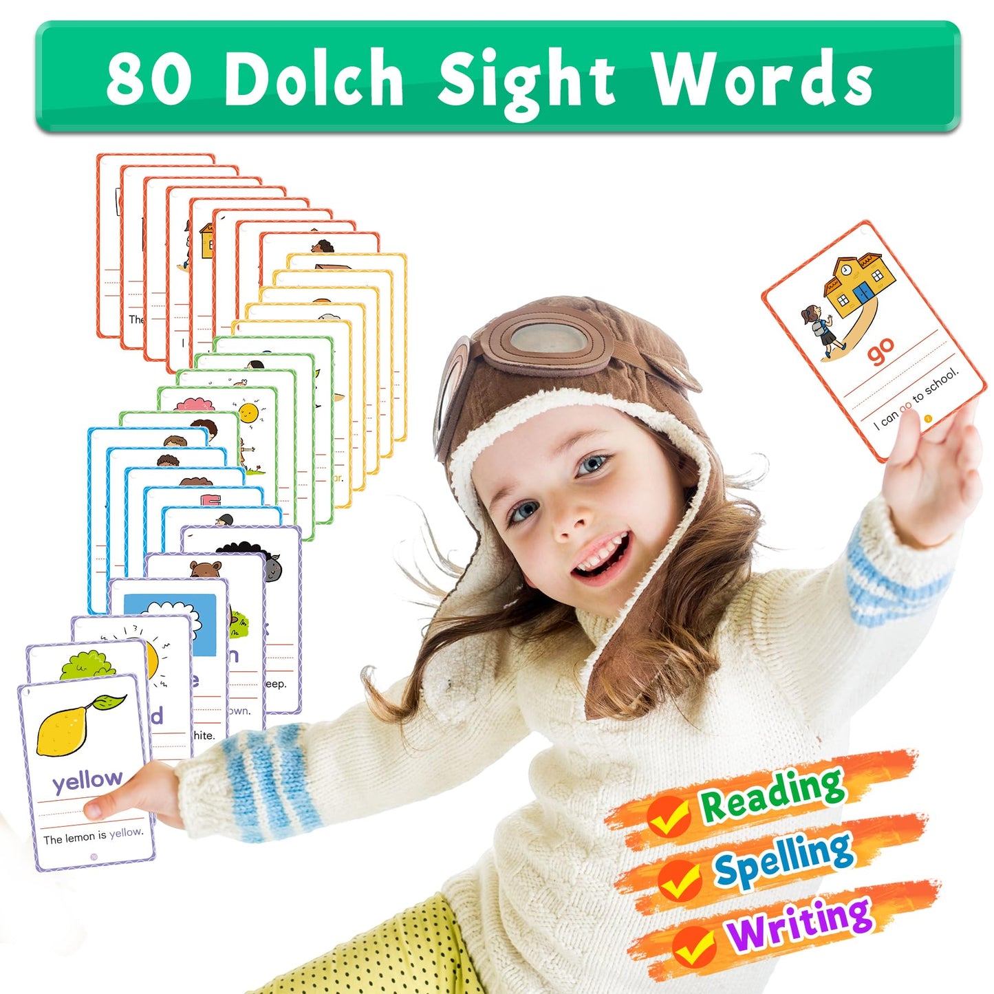 HOQEEWIPE Preschool Learning Activities - 60 Reusable Cards, Pre-K Kindergarten Workbook, Autism Supplies Montessori Educational Game, Sight Words & Handwriting Practice Book for Kids Ages 3 4 5 6