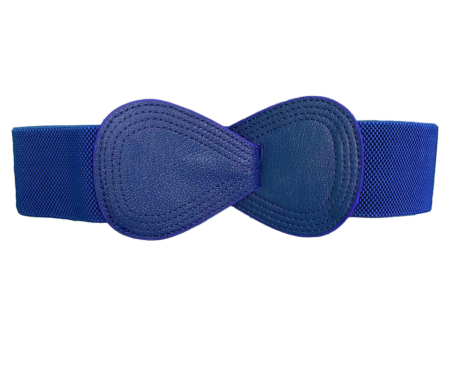 Women 8-Shaped Elastic Belts Stretchy Leather Waistband Wide Stretch Women Dress Belt with Interlock Buckle