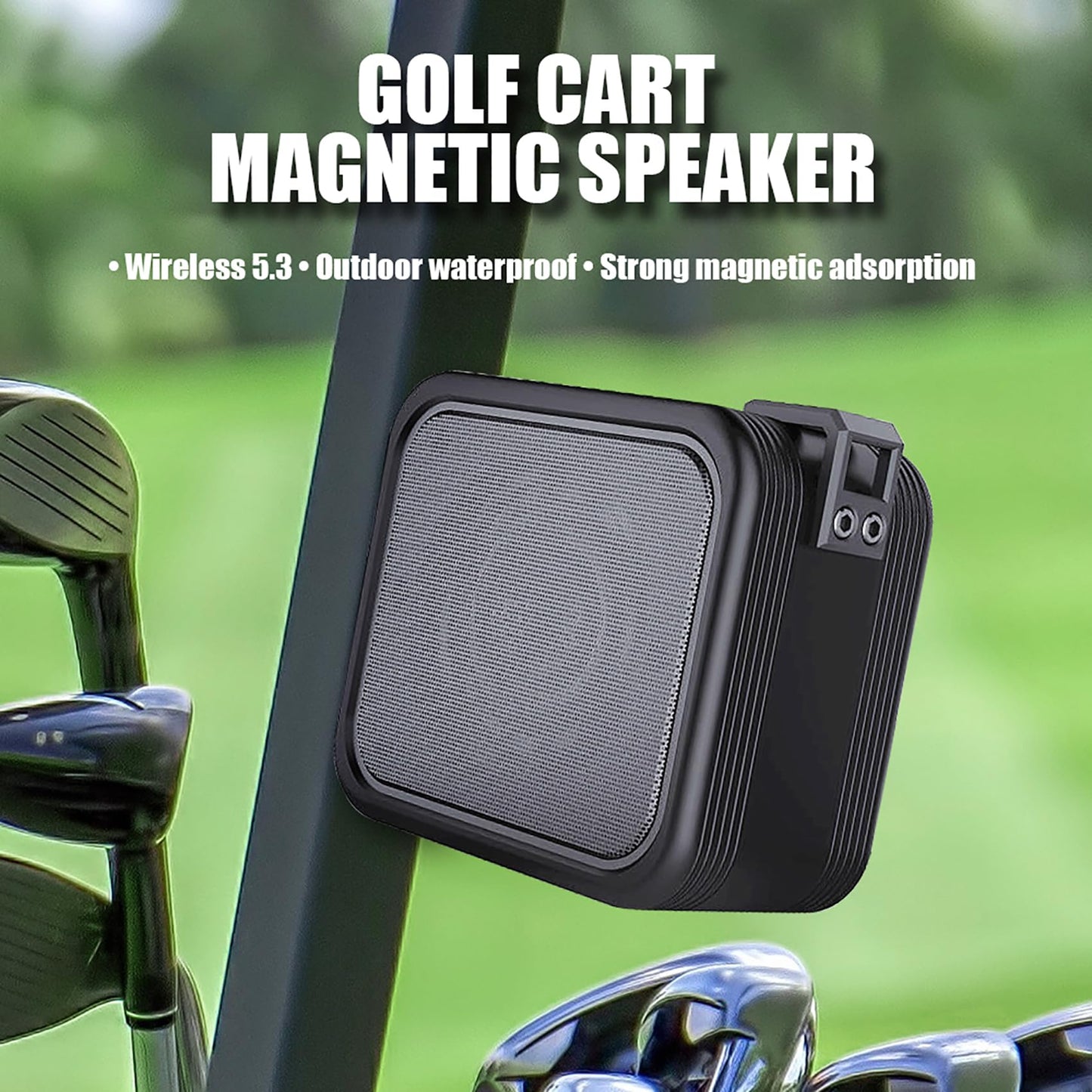MAGOLFIN 2-Pack Golf Cart Speakers with Storage Case, IPX7 Magnetic Golf Speaker 15H Playtime, 20W Stereo Sound Magnetic Bluetooth Speaker for Golf Cart, Golf Gifts for Men