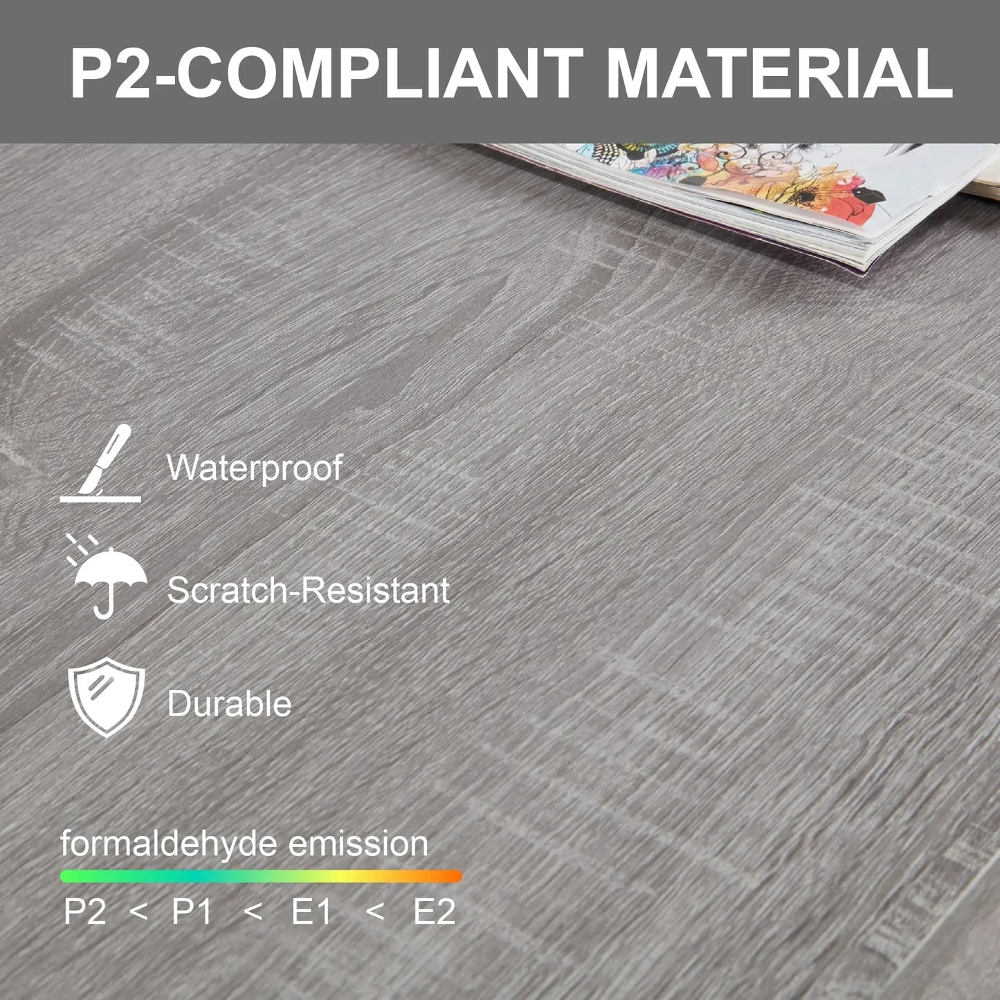 SANODESK 39" Wood Lift Top Coffee Table with Hidden Compartment and Storage Shelf for Living Room, Reception Room, Grey