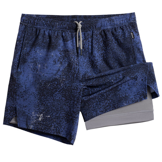 maamgic Gym Shorts for Men 7 inch Inseam with Liner Stretch 2 in 4 Workout Shorts Men Quick Dry Athletic Running Shorts Large Dark Blue