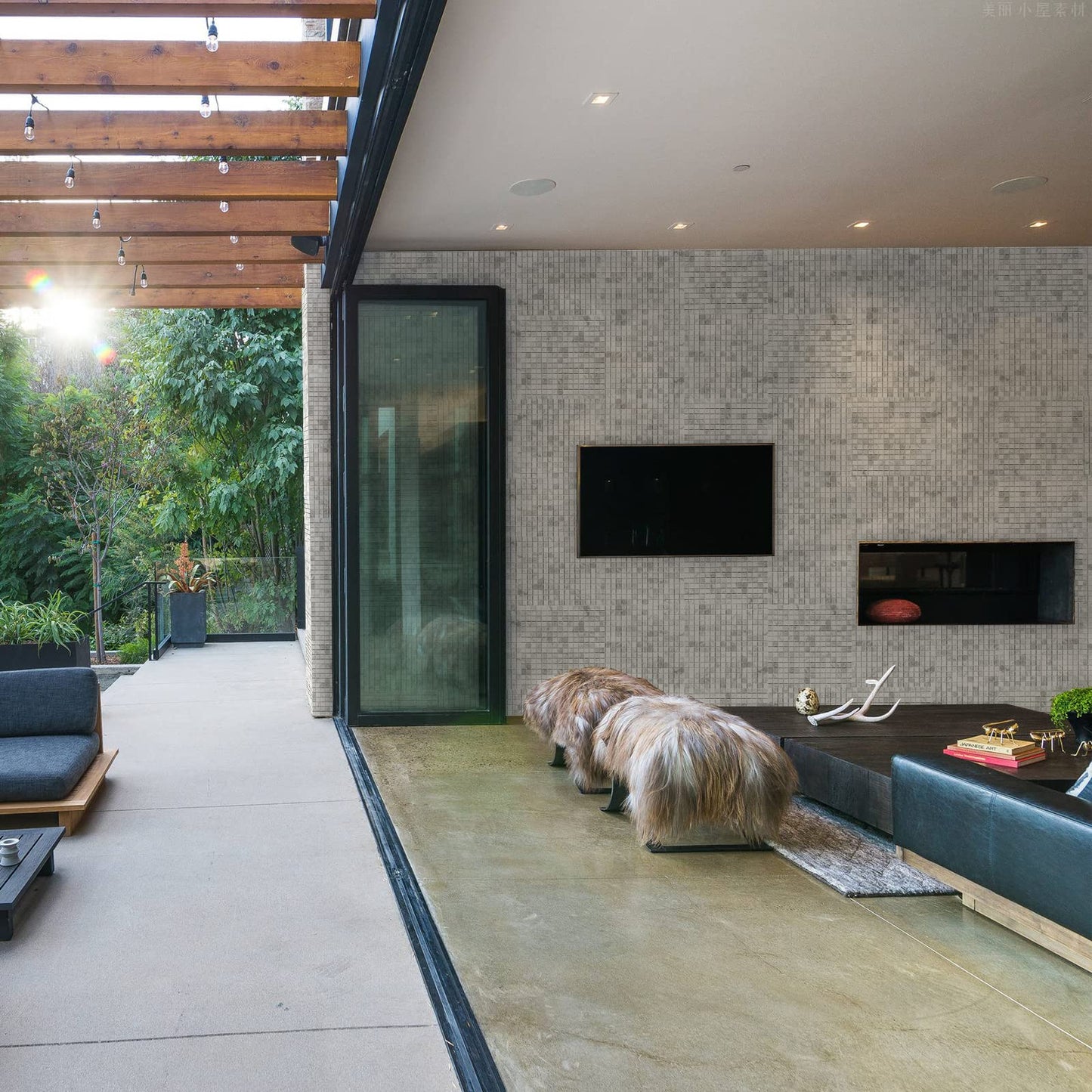 Midcard 6 Sheet Jazz White Gray Marble Square Mosaic backsplash Tile, Polished Shower Room Floor and Wall Tile