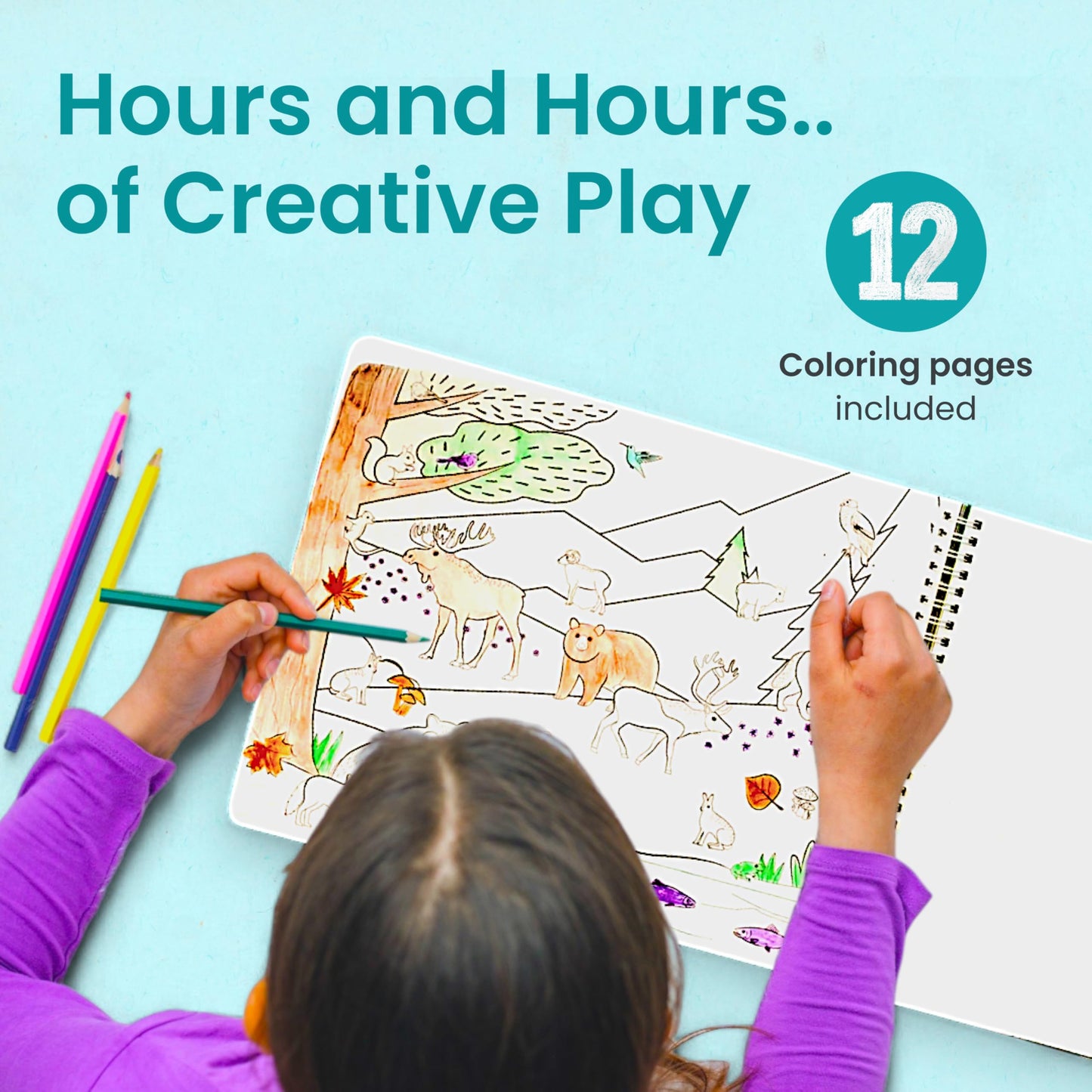 Cupkin Animal Sticker Book Activity for Kids, Toddler Airplane Travel Essentials, 500+ Habitat Stickers for Kids + 12 Scenes + 12 Coloring Book Pages, Animal Lover Gift, Childrens Crafts for Ages 2-8