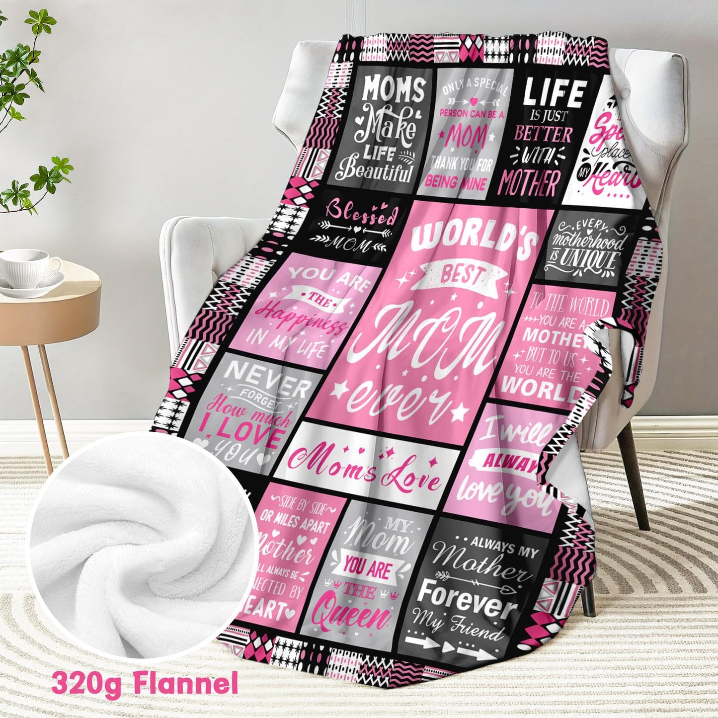 PVDSAVE Moms Birthday Gifts from Daughter Son - Christmas Blanket Gifts for Mom - Best Mom Ever Gift - Valentines Day Mothers Day Birthday Gift for Moms - Present for Mother - Mothers Blanket 50"x60"