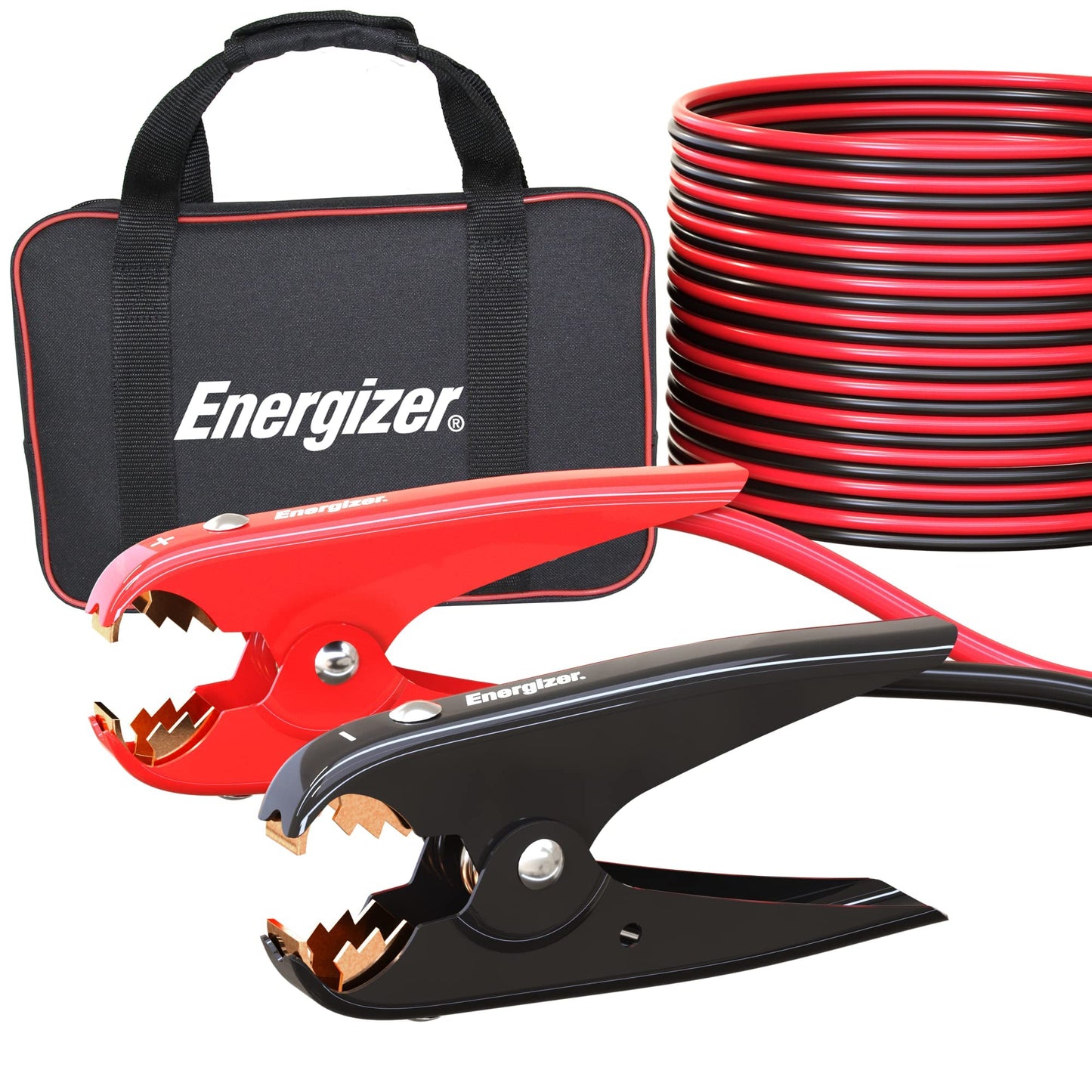 Energizer Jumper Cables for Car Battery with Built-in LED Lights, Heavy Duty Automotive Booster Cables for Jump Starting Dead or Weak Batteries - Carrying Bag Included (16-Feet (4-Gauge)