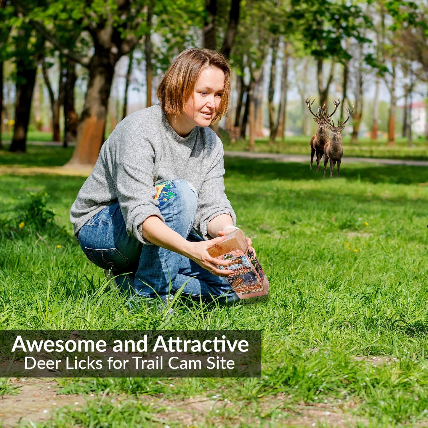 Himalayan Nature 100% Natural Himalayan Rock Deer Salt Block - Animal Licking Mineral Salt Block, Natural Feed Salts Blocks, 5 Lbs, 2x4x8 inch, Pack of 1