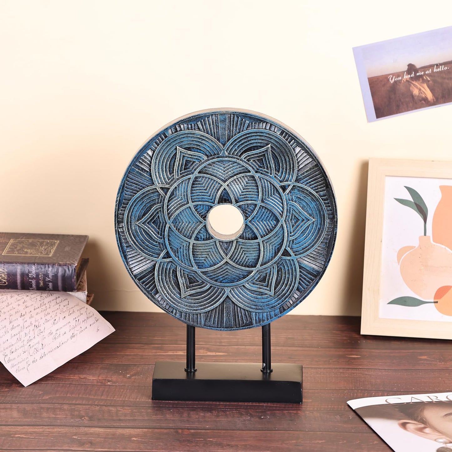 DOVDOV Blue Statue Home Decor, Kitchen Table Centerpiece, Blue Shelf Decorative Sculpture. Suitable for Cabinet, Console, Living Room, Coffee Table, Dining Table Centerpiece, Entrance Decor.