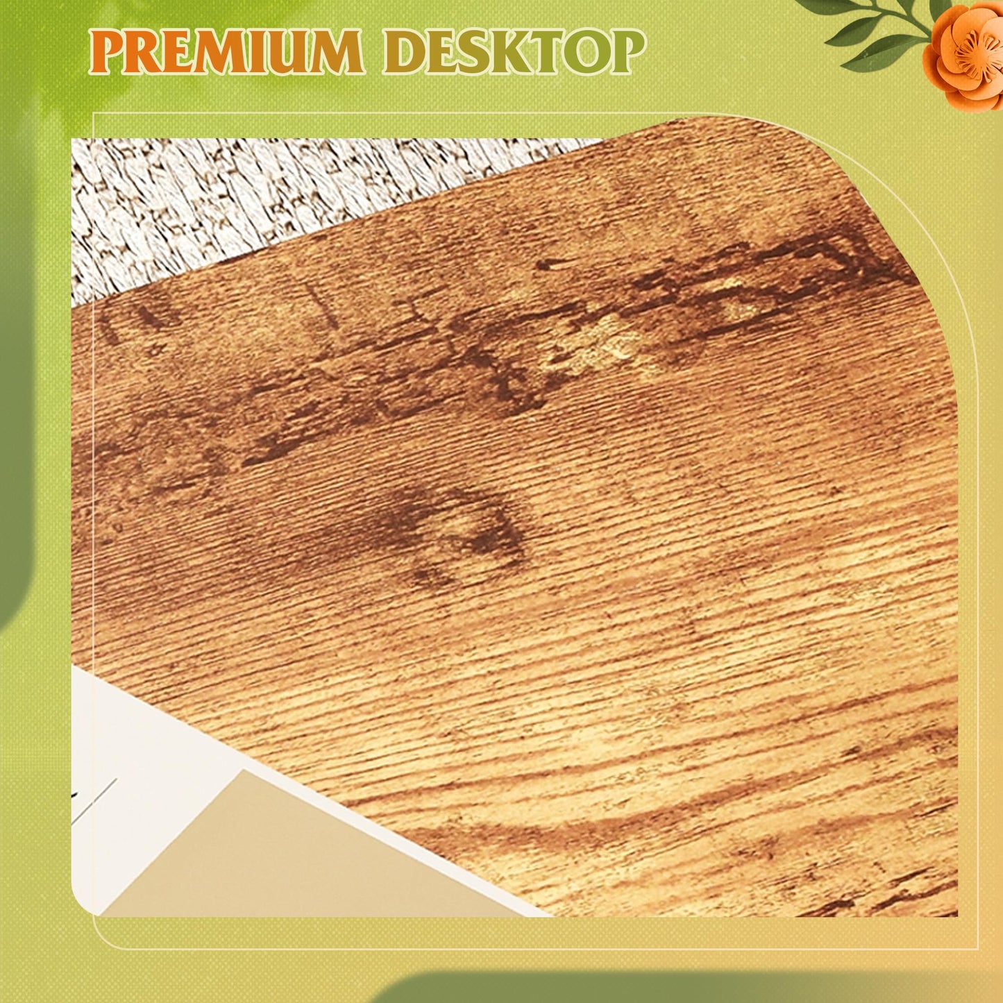 WLIVE Coffee Table for Living Room, 39" Center Table with Round Corners, Storage Shelf, Farmhouse Style Small Coffee Table with Metal Frame, Rustic Brown