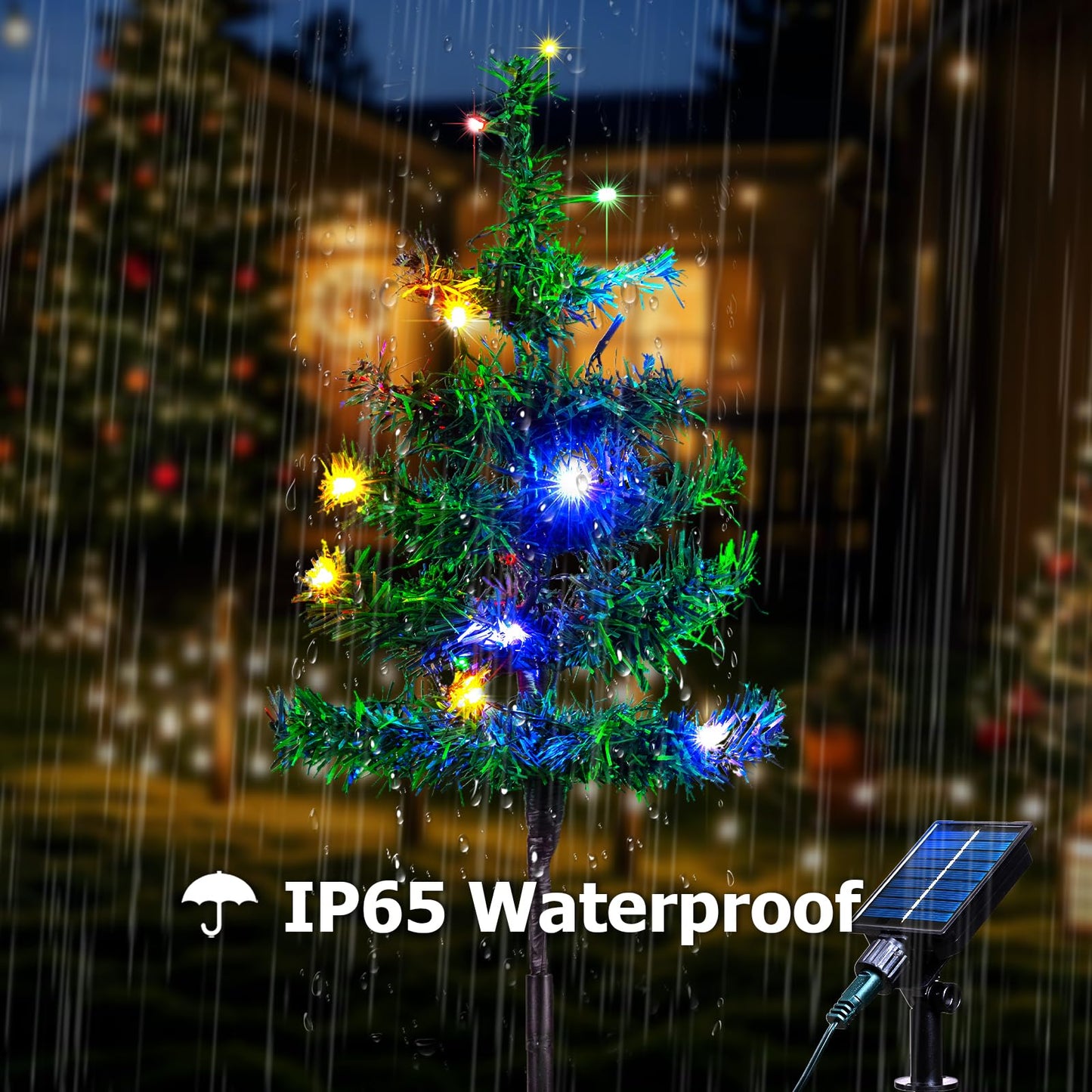 Vbioa Solar Christmas Tree Lights Outdoor - 2pcs Garden Decorations, Waterproof Lights for Yard, Gifts for Women, Mom