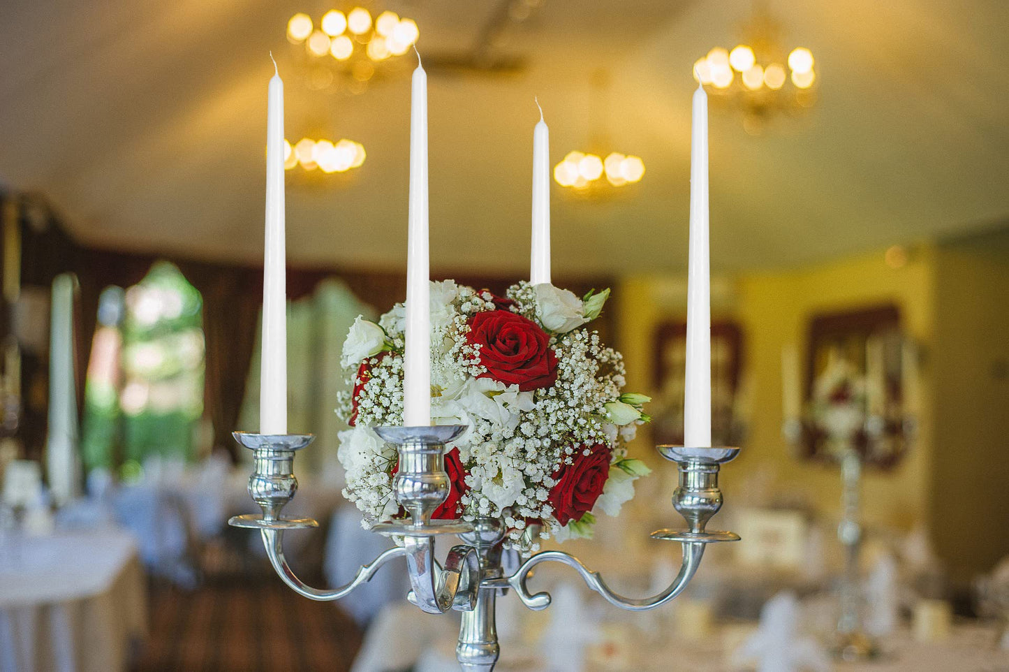 Hyoola Tall Taper Candles - 16 Inch White Unscented Dripless Taper Candles - 14 Hour Burn Time - 8 Pack