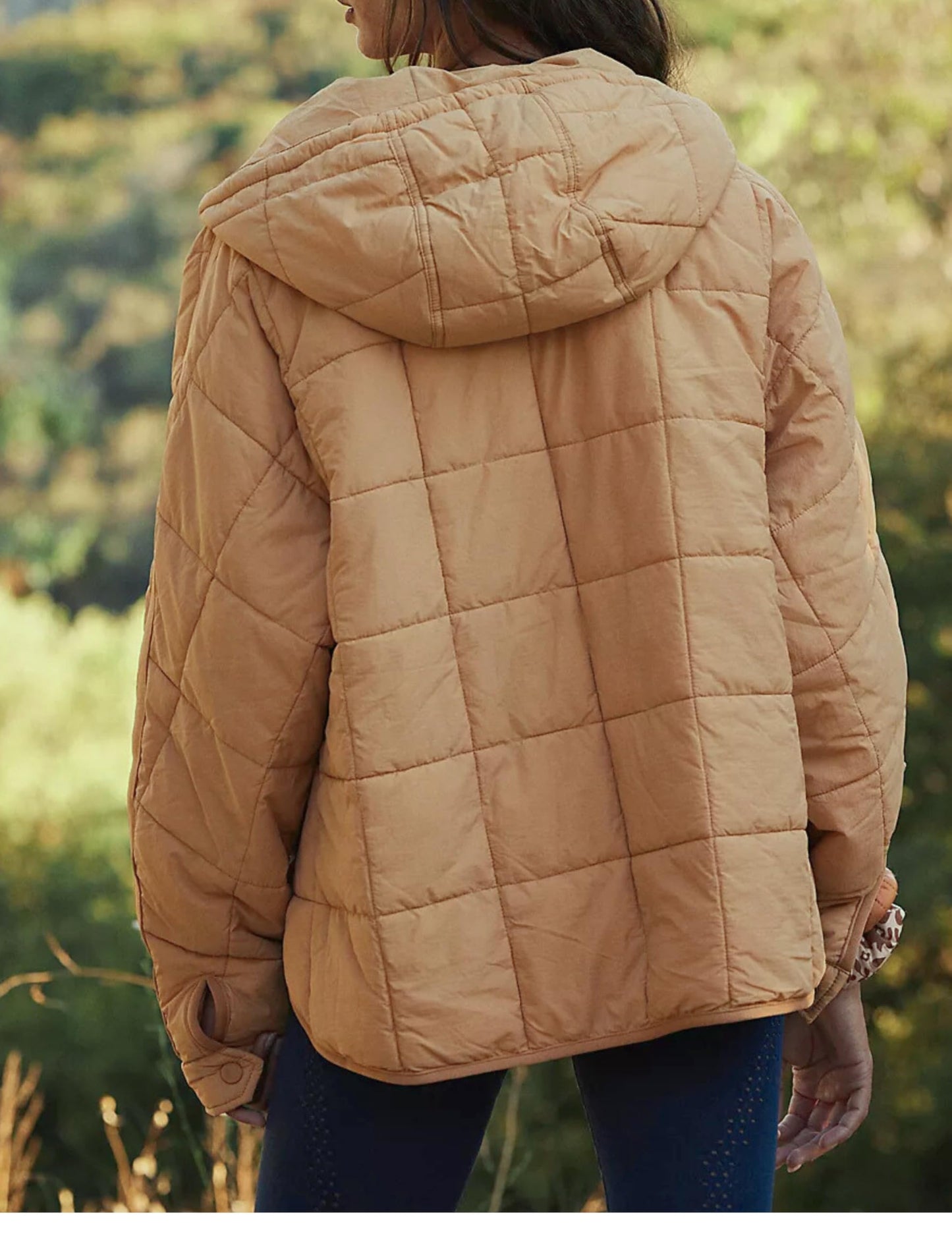 AICHARMWA Women's Pullover Puffer Jacket Hooded Oversized Lightweight Quilted Jacket Winter Warm Padded Coat(028-LightBrown-S)