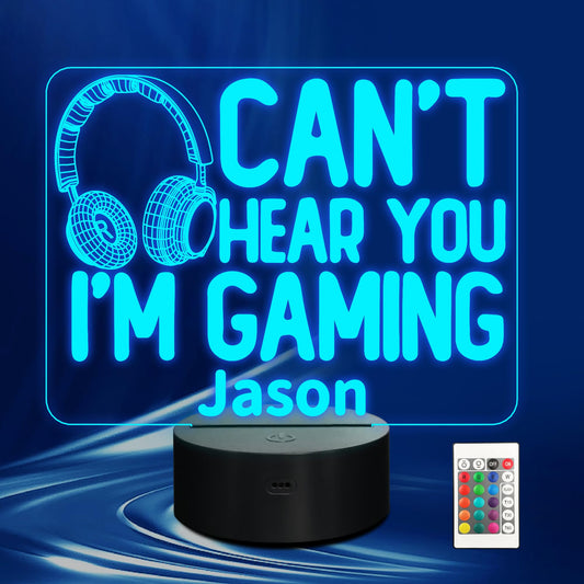 Gamer Zone Night Light with Gamepad Graphic, 3D Illusion LED Lamp, 16-Color Touch & Remote Control - Ideal Gift for Gamers, Teens, Men, Boy - Cool Game Room Decoration