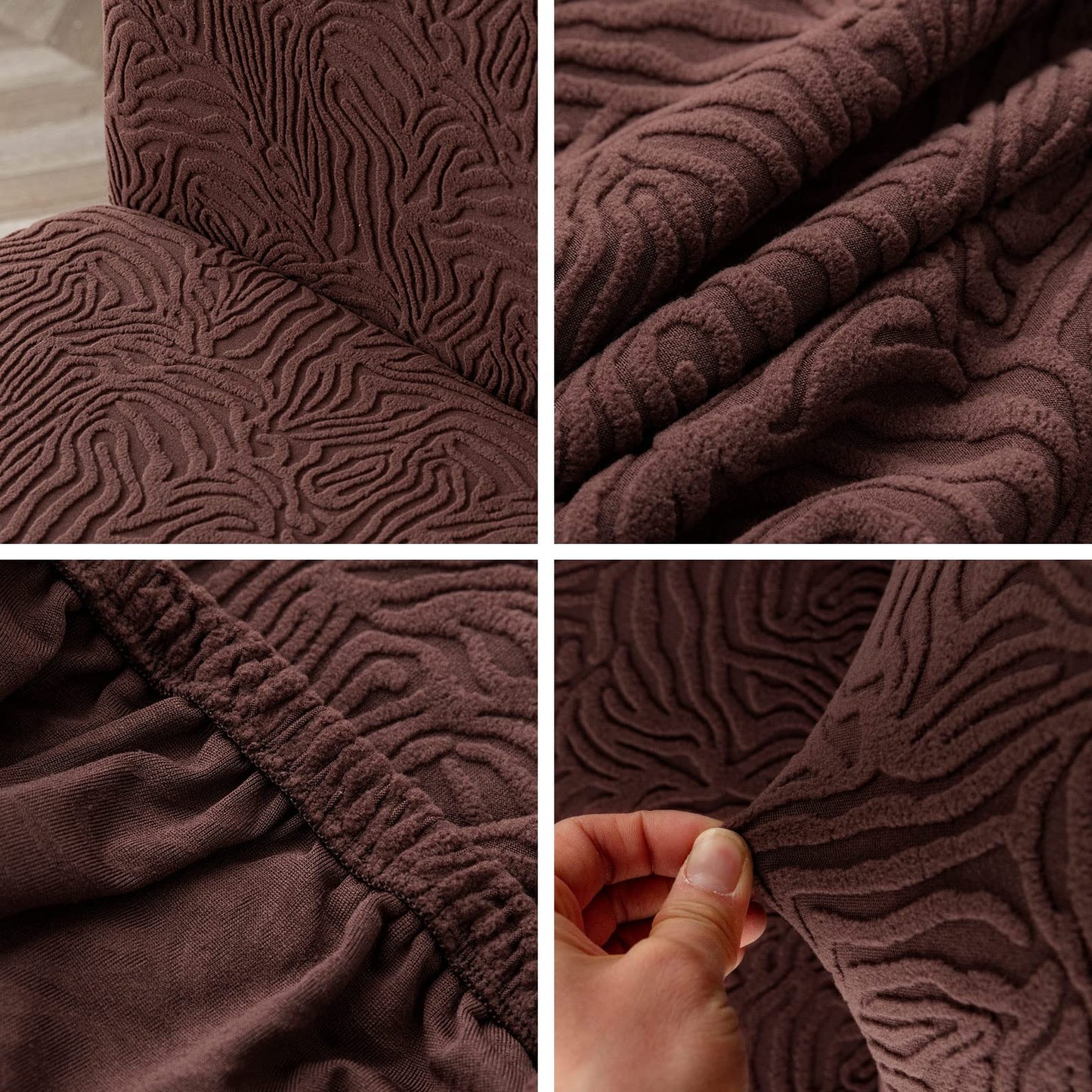 YUEANG Dining Chair Covers, Chair Covers for Dining Room Stretch Parsons Chair Slipcover, for Dining Room Kitchen Chair Protector Cover, Removable, Washable (Chocolate, 6 Pack)