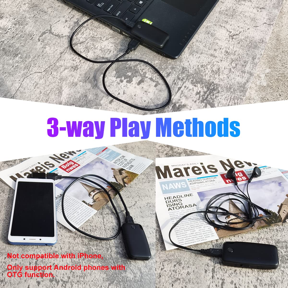 Voice Recorder, 64GB Voice Activated Recorder with 1136 Hours Recording Capacity, Digital Voice Recorder, 30 Hours Battery Time Portable Recording Devices