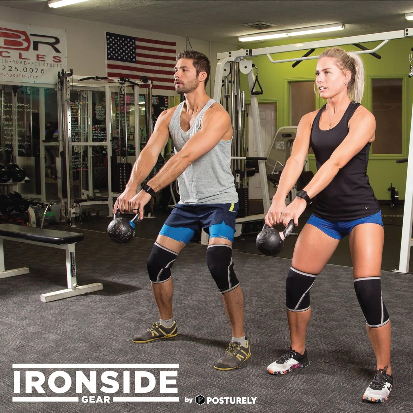 POSTURELY Knee Sleeve 7mm Neoprene Thick Compression Knee Brace Support for Weightlifting, Powerlifting, Squatting & Fitness Training for Women and Men Black (LARGE)