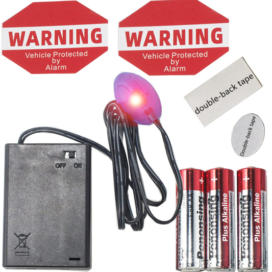 Fake Car Alarm, Dummy Car Alarm,(Batteries Included) Red LED Light Simulate Imitation Security System, Warning Anti-Theft Flash Blinking Lamp (Red Light-1 Pack)